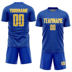 Soccer Jersey Geometric Uniform Shape Sublimation Sports Blue Thunder Yellow-White Custom Soccer Jersey Geometric Uniform Shape Sublimation Sports Blue Thunder Yellow-White Custom