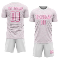 Jersey Soccer Uniform Custom White Shape Geometric Sublimation Sports Pink Jersey Soccer Uniform Custom White Shape Geometric Sublimation Sports Pink