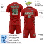 Red Sports Lightning Uniform Custom Kelly Jersey Soccer Green-White Sublimation Red Sports Lightning Uniform Custom Kelly Jersey Soccer Green-White Sublimation