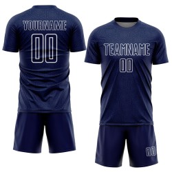 Custom Sports Navy Sublimation Geometric Jersey White Uniform Shape Soccer Custom Sports Navy Sublimation Geometric Jersey White Uniform Shape Soccer