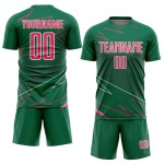 Soccer Pink-White Custom Sports Jersey Neon Green Kelly Uniform Sublimation Lines Soccer Pink-White Custom Sports Jersey Neon Green Kelly Uniform Sublimation Lines