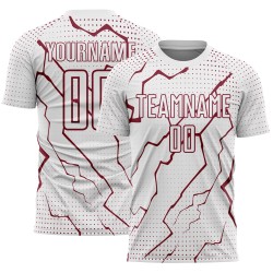 Lightning Crimson Jersey Sports Soccer White Uniform Sublimation Custom