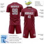 Sublimation Jersey Sports Geometric Crimson Gray-White Soccer Uniform Shape Custom Sublimation Jersey Sports Geometric Crimson Gray-White Soccer Uniform Shape Custom