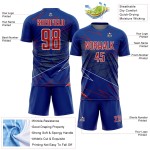 Jersey Custom Soccer Red-White Royal Sports Uniform Lines Sublimation Jersey Custom Soccer Red-White Royal Sports Uniform Lines Sublimation
