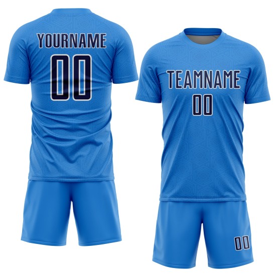 Powder Sports Custom Shape Uniform Soccer Sublimation Geometric Jersey Blue Navy-White Powder Sports Custom Shape Uniform Soccer Sublimation Geometric Jersey Blue Navy-White