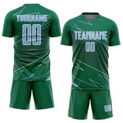 Blue-White Sports Light Sublimation Soccer Lines Green Uniform Kelly Jersey Custom Blue-White Sports Light Sublimation Soccer Lines Green Uniform Kelly Jersey Custom