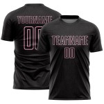 Soccer Sports Light Jersey Sublimation Custom Shape Geometric Pink Black Uniform