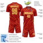 Jersey Sublimation Soccer Lightning Gold-White Sports Red Custom Uniform