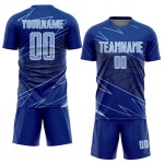 Blue-White Royal Uniform Sports Jersey Light Custom Lines Sublimation Soccer