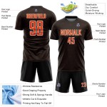Sublimation Sports Uniform Soccer Black Shape Custom Geometric Jersey Orange-White Sublimation Sports Uniform Soccer Black Shape Custom Geometric Jersey Orange-White