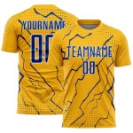 Jersey Lightning Royal-White Uniform Custom Sublimation Soccer Sports Gold Jersey Lightning Royal-White Uniform Custom Sublimation Soccer Sports Gold