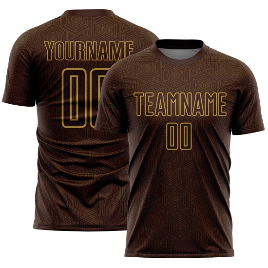 Geometric Jersey Old Custom Sports Gold Uniform Soccer Brown Shape Sublimation Geometric Jersey Old Custom Sports Gold Uniform Soccer Brown Shape Sublimation